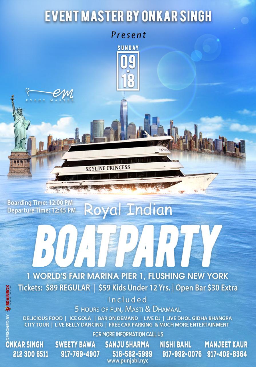 Royal Indian Boat Party NYC Tour September 18,2022