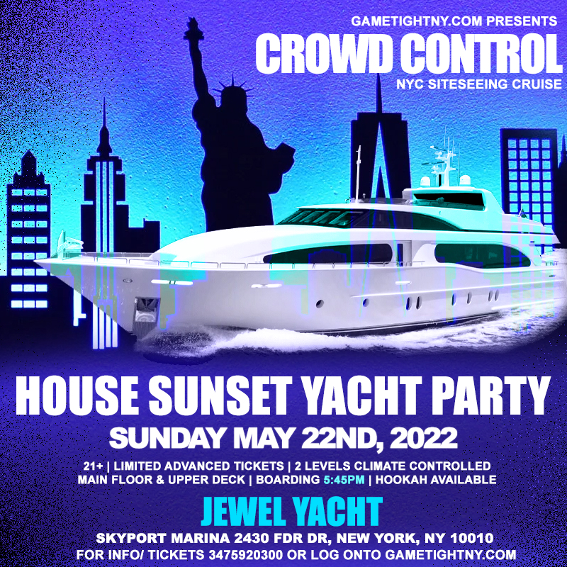 Crowd Control House Sunday Sunset Jewel Yacht Party Cruise at Skyport Marina 2022 