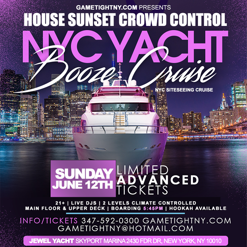 House Sunday Sunset Crowd Control Jewel Yacht Party Cruise at Skyport Marina 2022