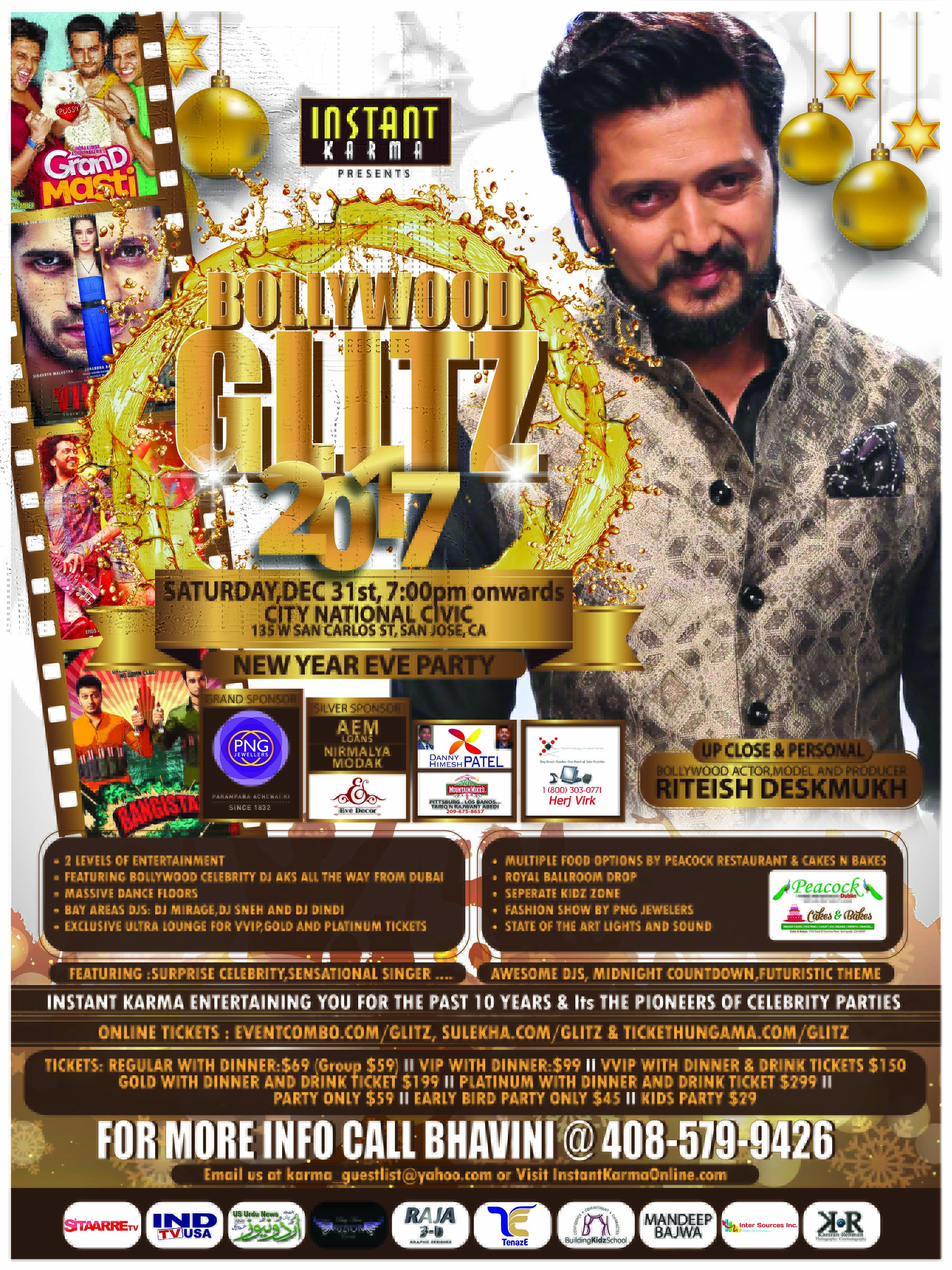 BOLLYWOOD GLITZ 2017 - Biggest New Years Eve Party w Bollywood Megastar Riteish Deshmukh & Dubais Top Celebrity DJ AKS