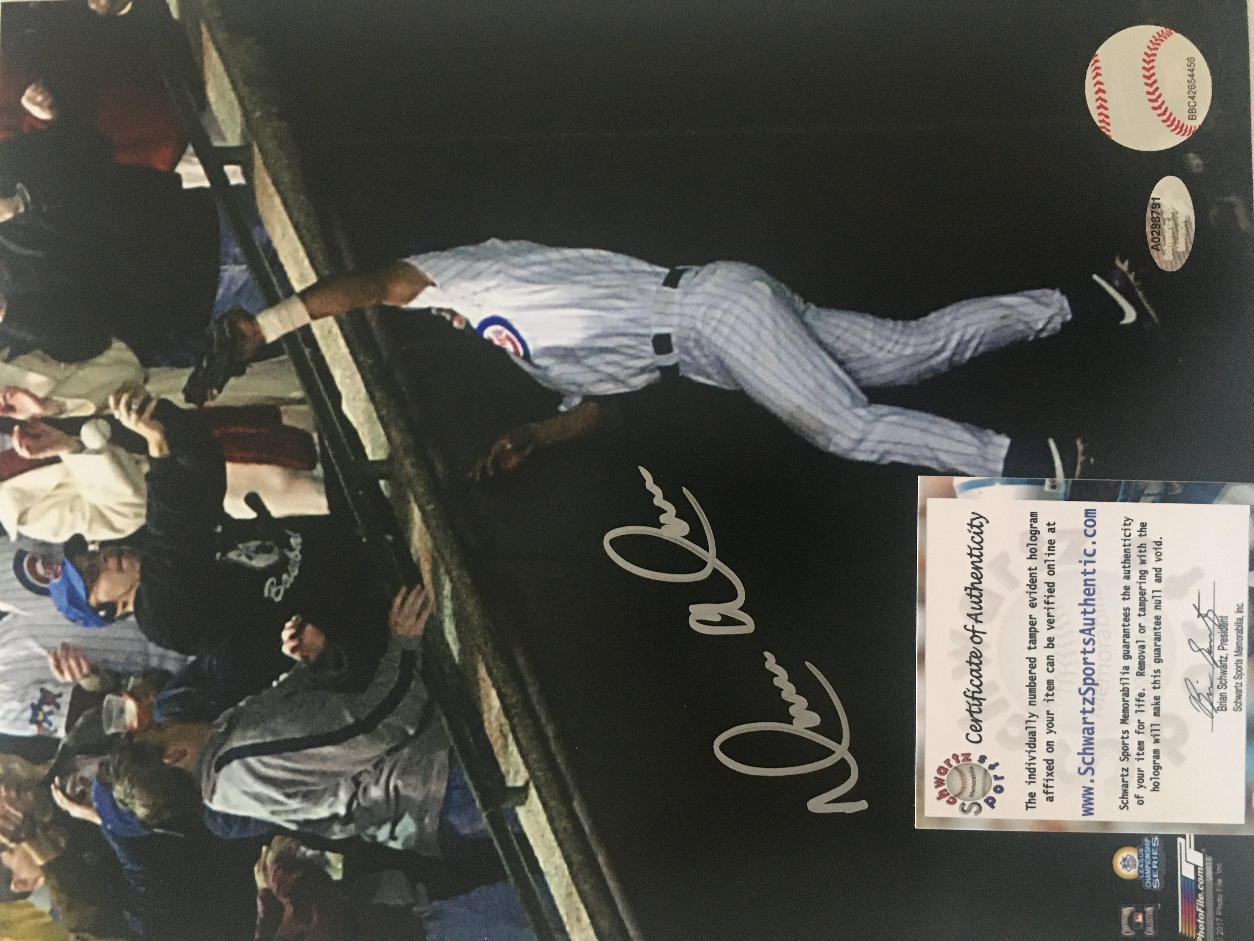 Chicago Cubs Autographed Baseball Memorabilia