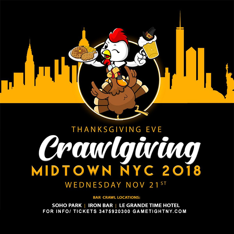 Thanksgiving Eve 2018 Crawlgiving Bar Hop Pass only $20 Thanksgiving Eve 2018 Crawlgiving Bar Hop Pass only $20