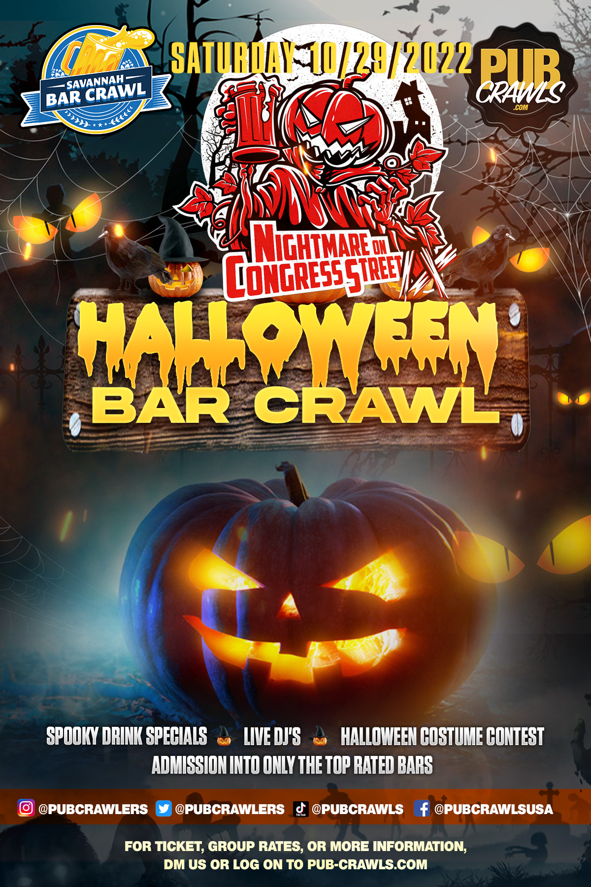 A Nightmare on Congress Street IX
Halloween Official Savannah Bar Crawl