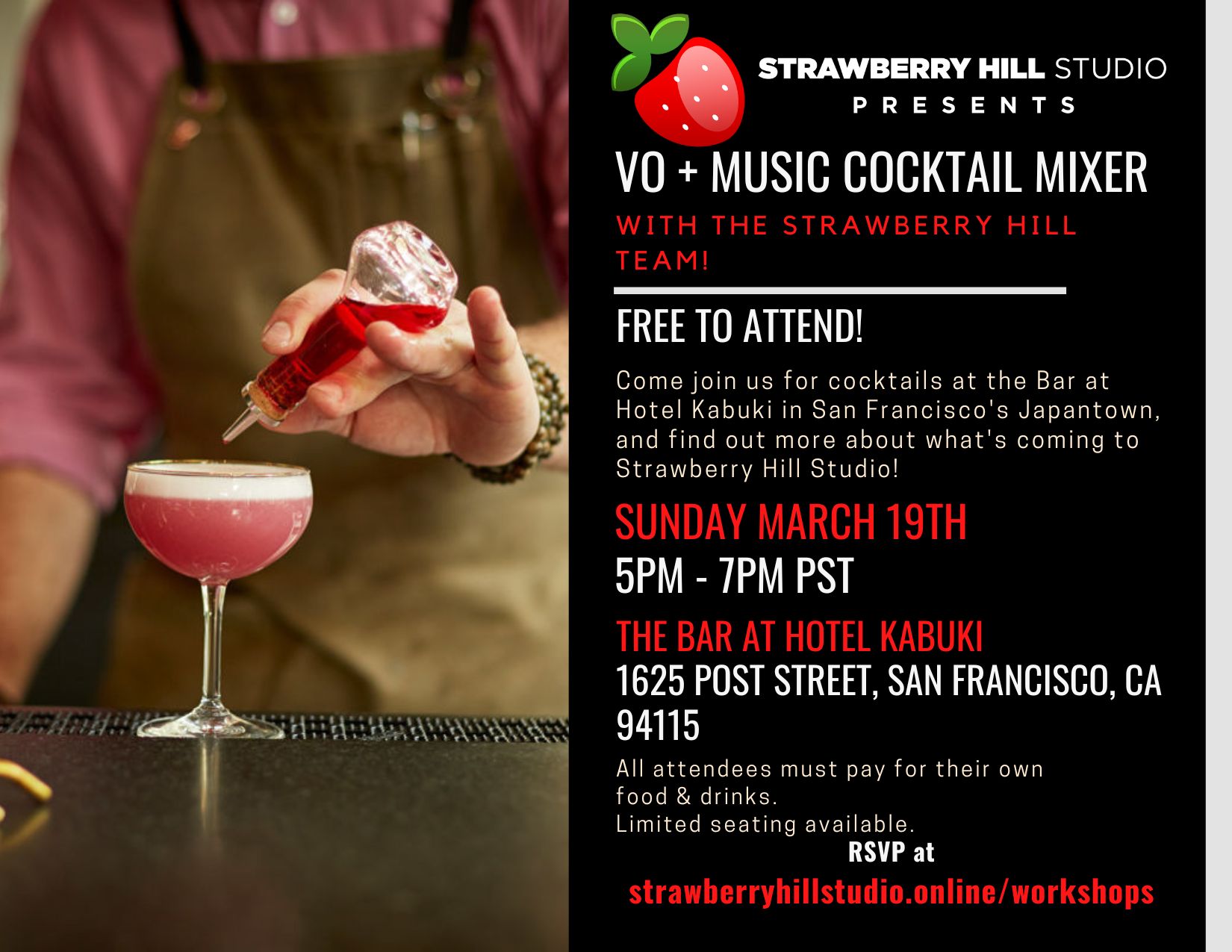 Strawberry Hill Studio VO + Music Cocktail Mixer Strawberry Hill Studio VO + Music Cocktail Mixer