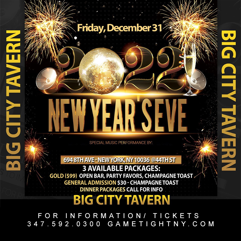 Big City Tavern NYC New Years Eve Party 2022