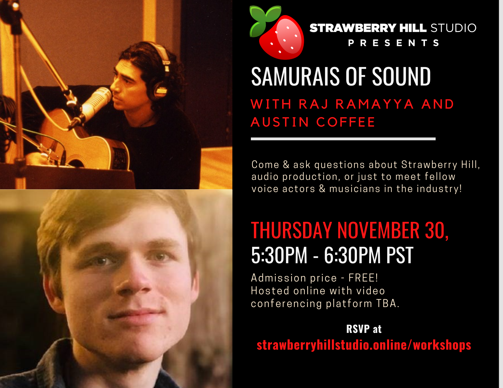 FREE EVENT: Samurais of Sound with Raj Ramayya and Austin Coffee, November 2023
