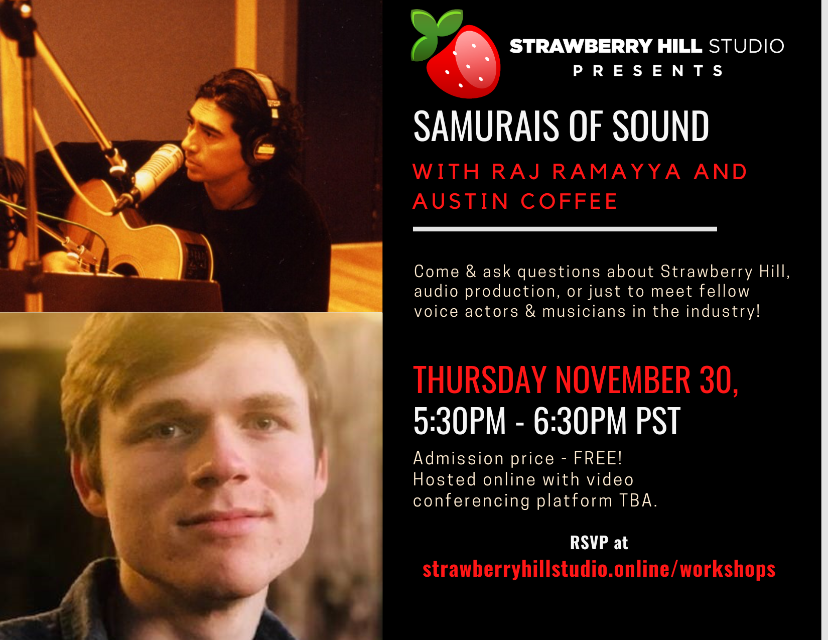 FREE EVENT: Samurais of Sound with Raj Ramayya and Austin Coffee, November 2023 FREE EVENT: Samurais of Sound with Raj Ramayya and Austin Coffee, November 2023