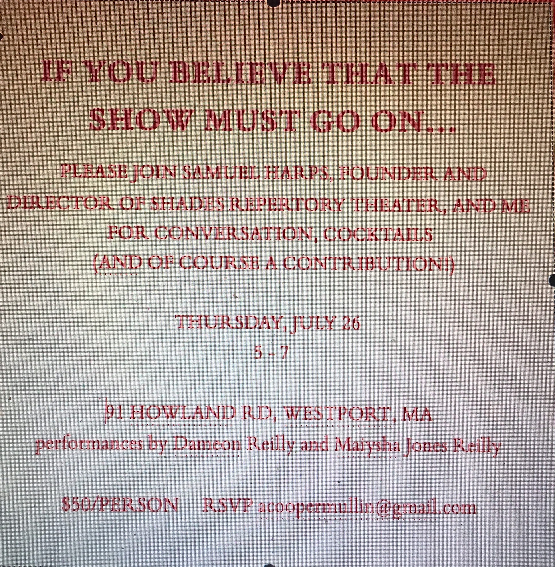 Shades Repertory Fundraiser in Westport, MA.