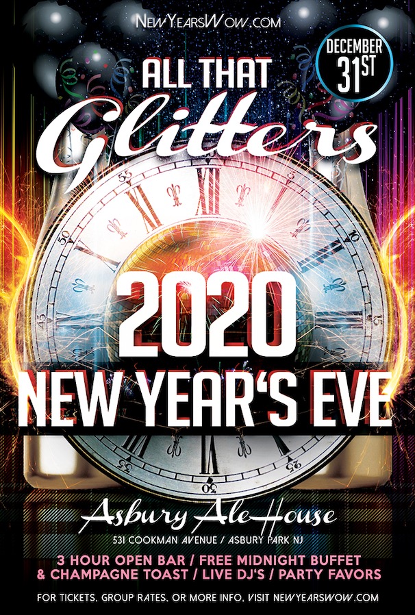 "All That Glitters" New Year's Eve at Asbury Ale House (3-Hour Open Bar) "All That Glitters" New Year's Eve at Asbury Ale House (3-Hour Open Bar)
