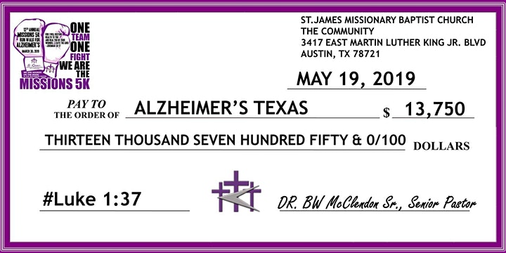 13th Annual Missions 5K Run Walk for Alzheimer's