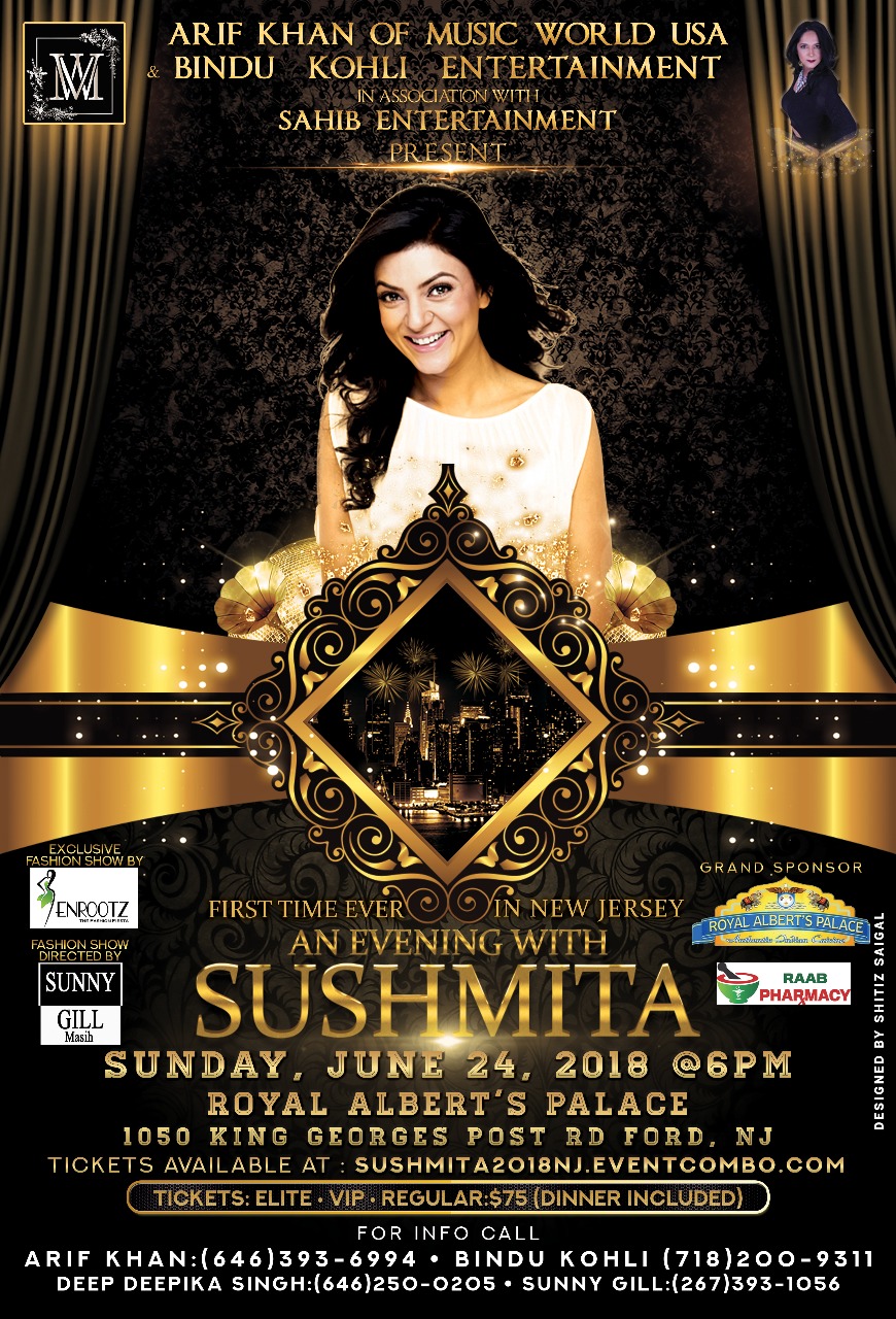 An Evening with Sushmita Sen in New Jersey 2018