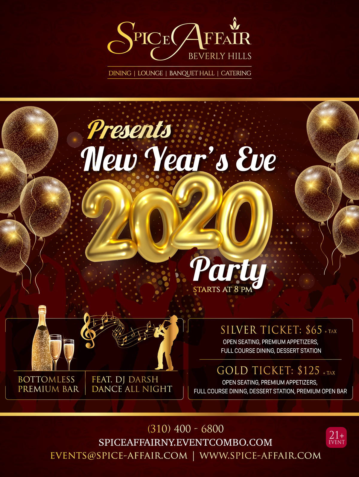 LA's Premiere New Year's Eve at SPICE AFFAIR in Beverly Hills