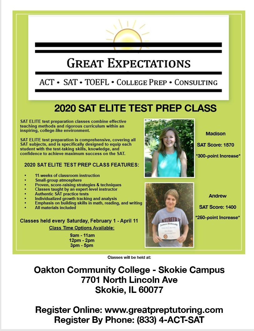 2020 SAT ELITE TEST PREP CLASS 2020 SAT ELITE TEST PREP CLASS