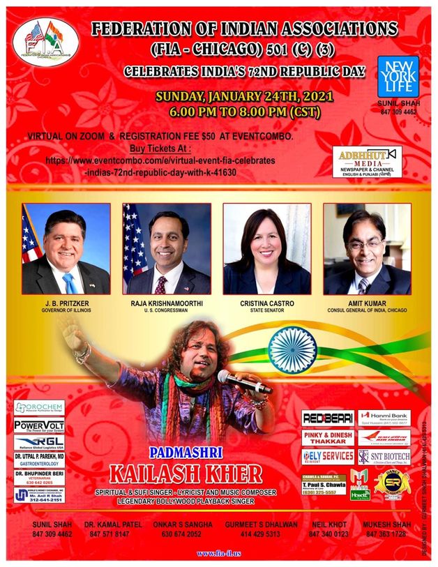 Virtual Event FIA Celebrates India's 72nd Republic Day with Kailash Kher