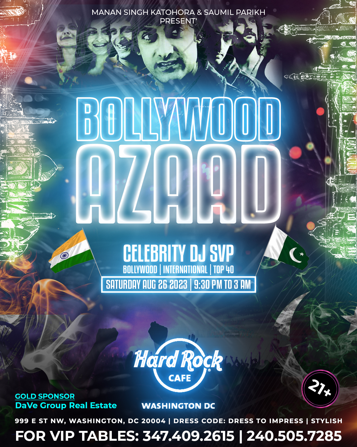 Manan Singh KATOHORA Presents -- "Bollywood AZAAD" -- Official INDO-PAK Independence Day Celebrations EVENT IN DC (DMV)