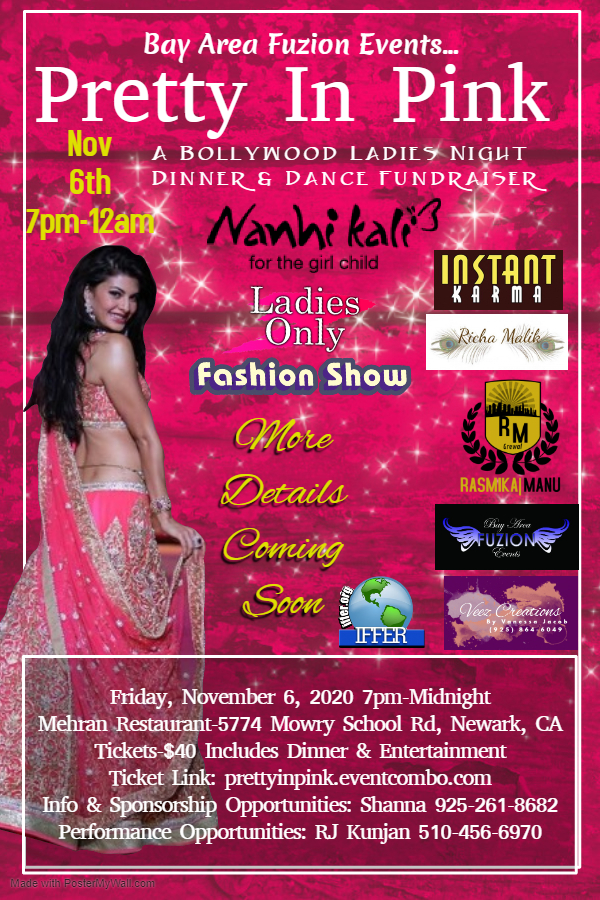 Pretty In Pink-Bollywood Ladies Night Dinner & Dance~Fundraiser Pretty In Pink-Bollywood Ladies Night Dinner & Dance~Fundraiser