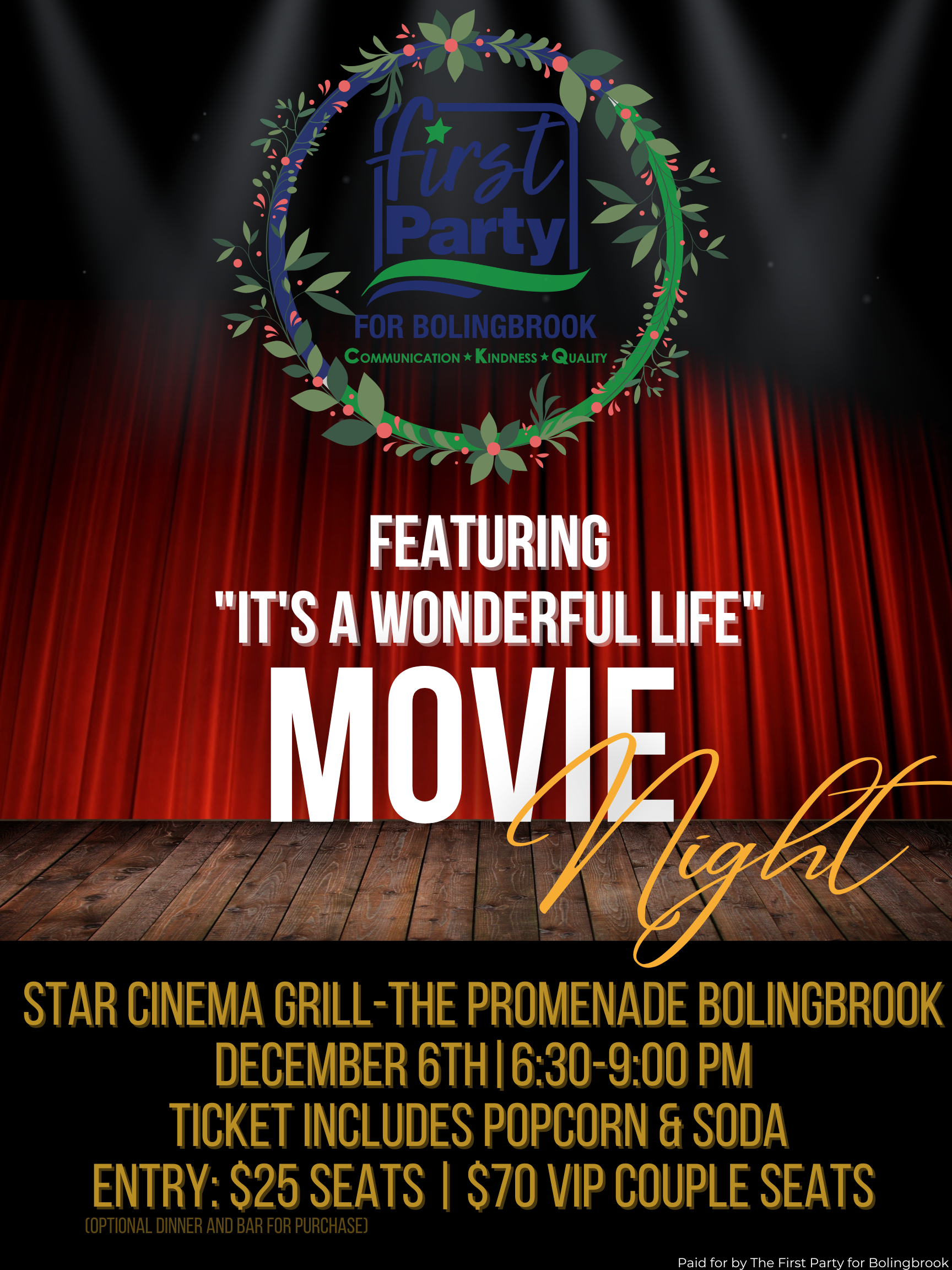 Movie Night with the First Party For Bolingbrook Movie Night with the First Party For Bolingbrook