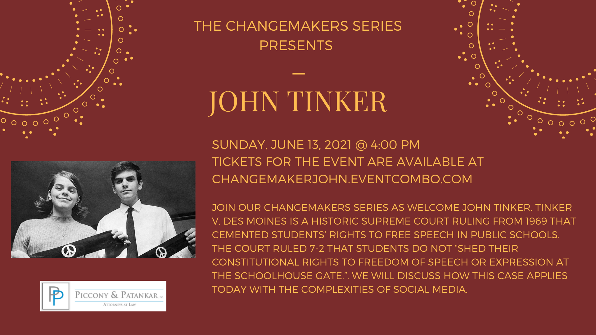 Changemaker John Tinker (Tinker v Des Moines)