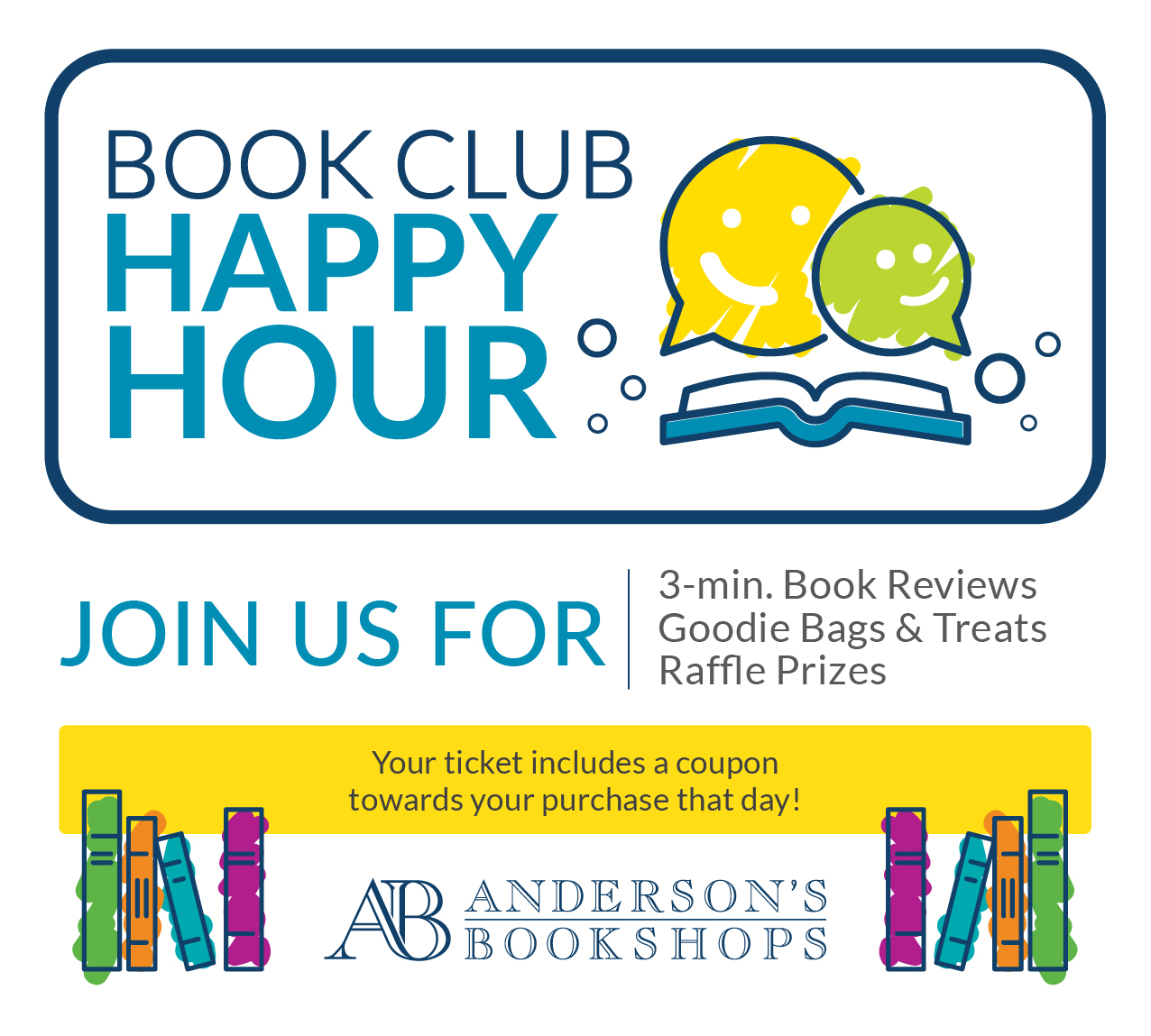 In-Person Book Club Happy Hour at Anderson's Bookshop Naperville!