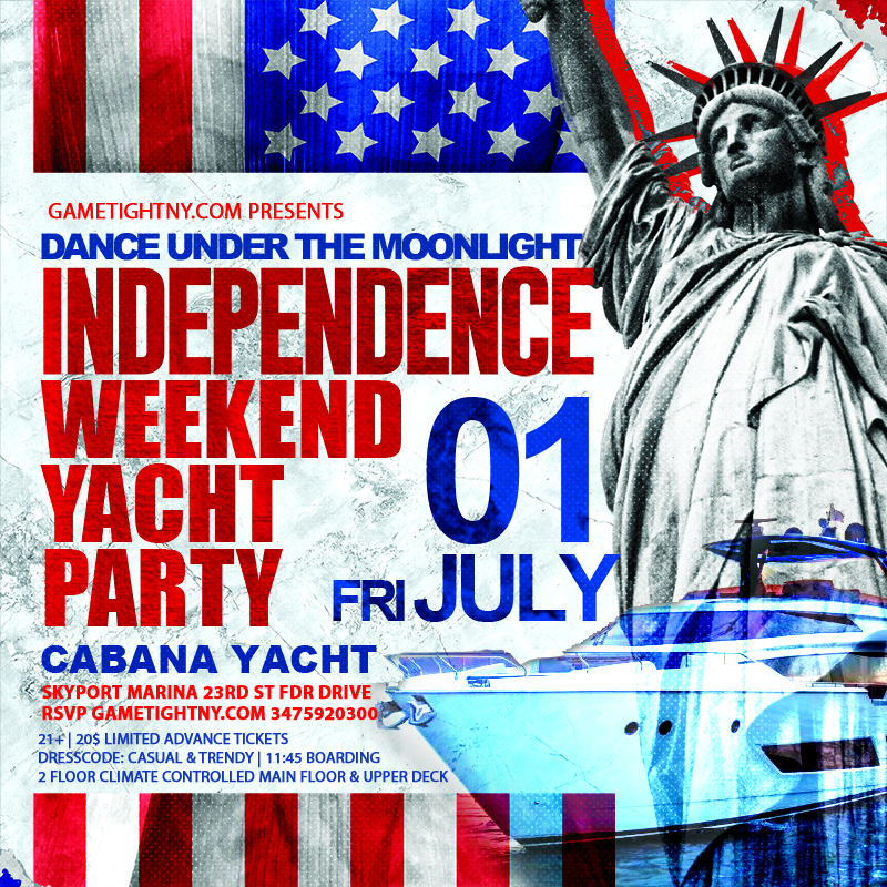Independence Weekend Kickoff Dance under the Moonlight NYC Cabana Yacht Cruise 2022