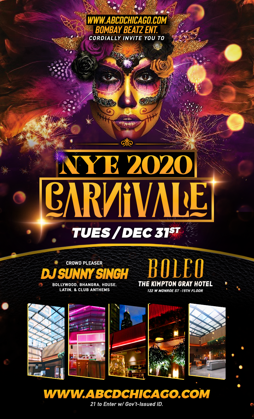 NYE 2020: Carnivale at Boleo Rooftop Chicago