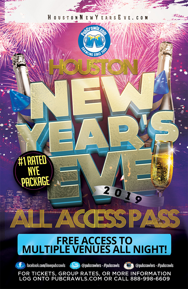 Houston All Access Pub Crawl Pass New Year's Eve 2019 Houston All Access Pub Crawl Pass New Year's Eve 2019