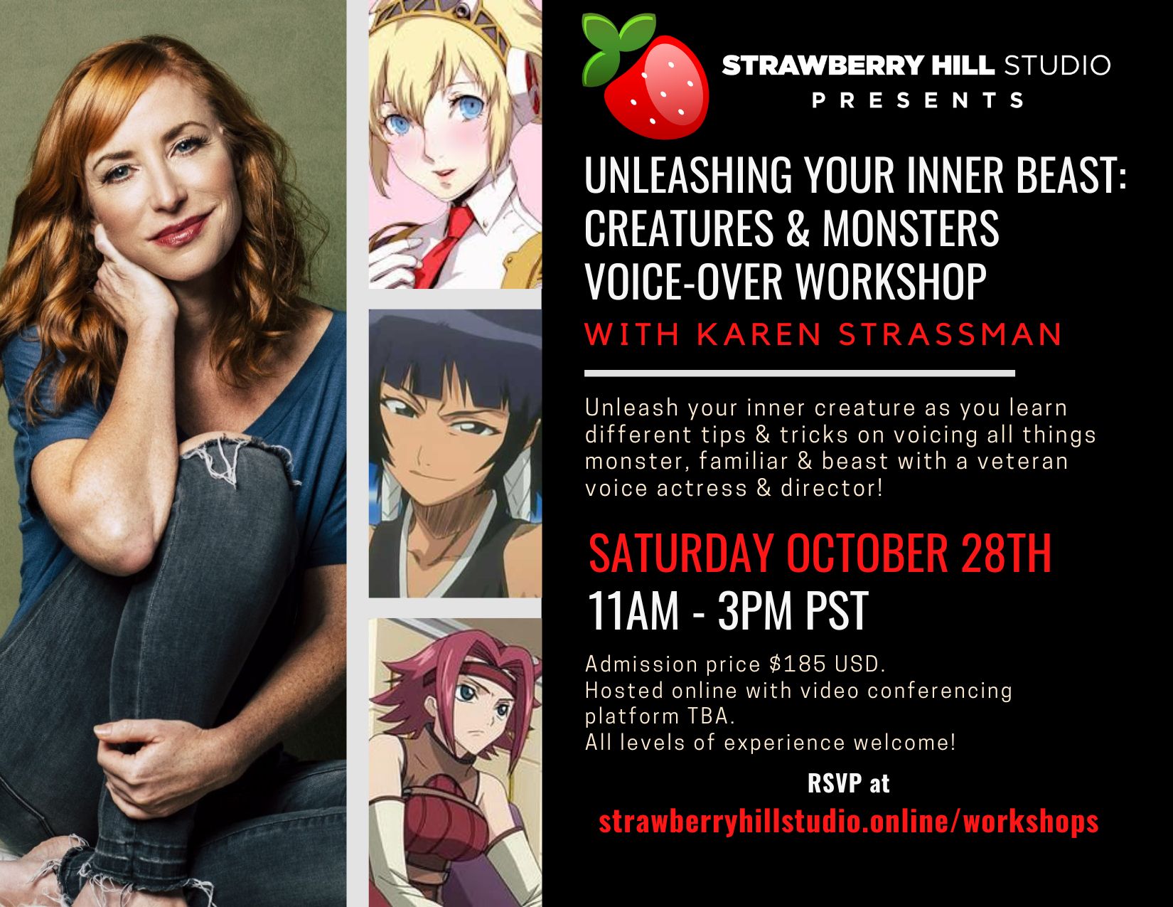 Unleashing Your Inner Beast: Creatures \u0026 Monsters Voice-Over Workshop w/ Karen  Strassman | Eventcombo, image size:1650x1275