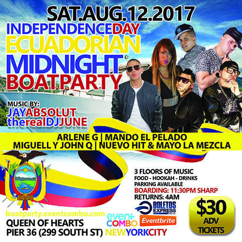 Dominican & Ecuadorian Day Midnight Boat Ride