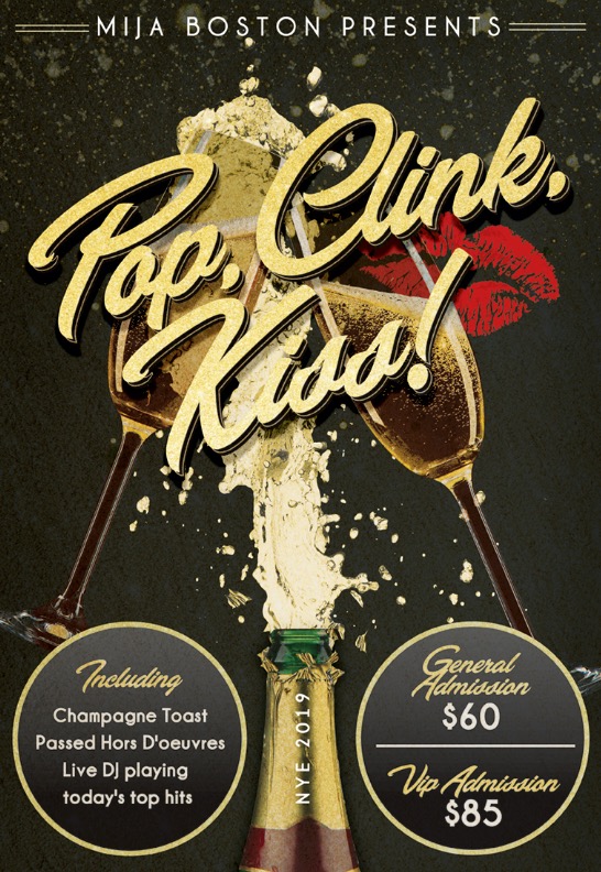 MIJA CANTINA POP, CLINK, KISS 2019 New Years Eve MIJA CANTINA POP, CLINK, KISS 2019 New Years Eve
