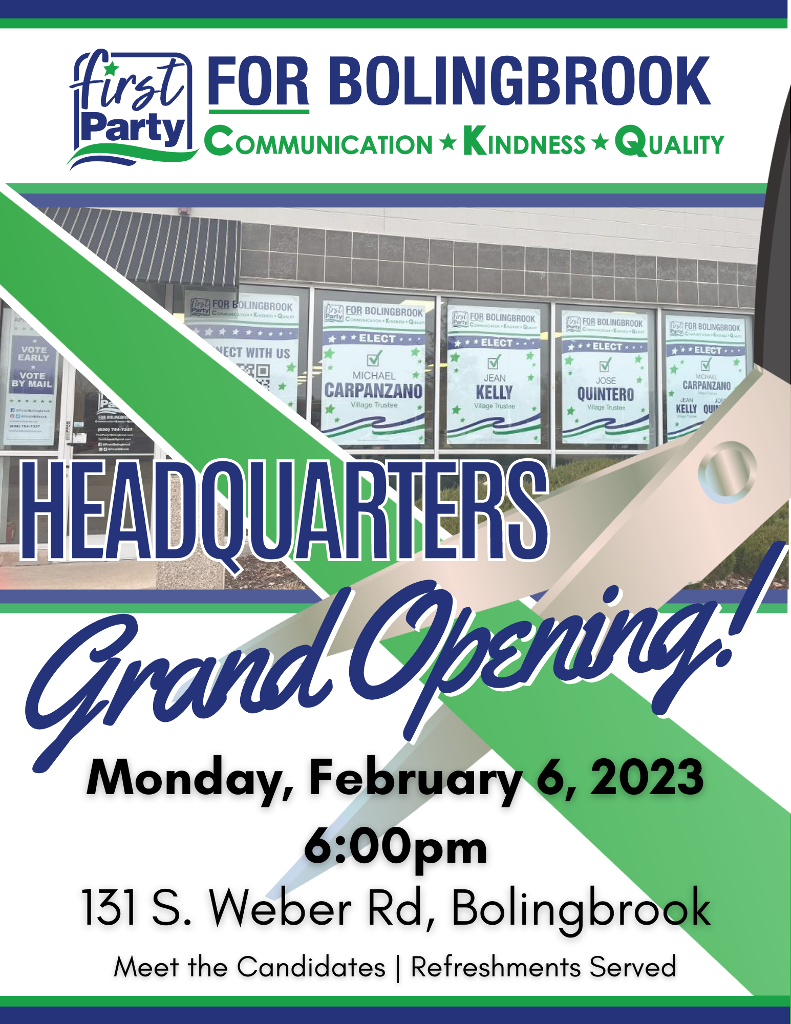 First Party For Bolingbrook created a new event. Follow the event here Campaign Headquarters Grand Opening. <br/> <a href='https://www.eventcombo.com/e/campaign-headquarters-grand-opening-67589' target='_blank'>View Event</a>