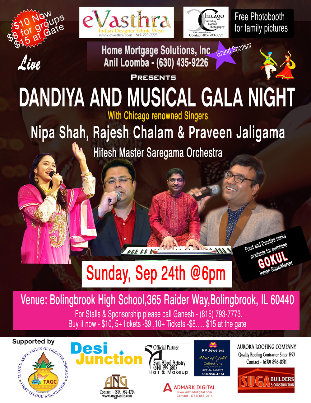 Live Dandiya and Musical Gala Night with Nipa Shah, Rajesh Chalam, Praveen Jaligama & Hitesh Master Saregama Orchestra Live Dandiya and Musical Gala Night with Nipa Shah, Rajesh Chalam, Praveen Jaligama & Hitesh Master Saregama Orchestra