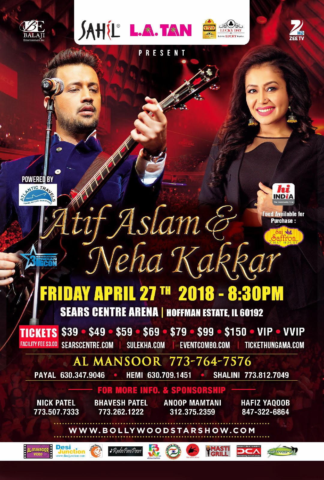 Atif Aslam and Neha Kakkar Live in Concert Chicago 2018