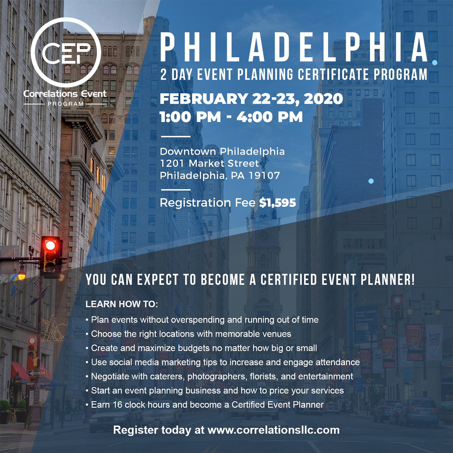 2 Day Philadelphia Event Planning Certificate Program