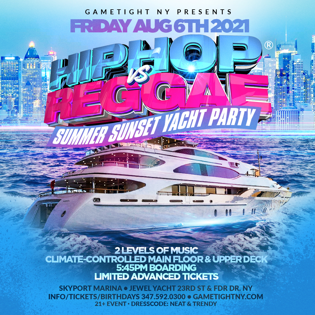 NYC Summer Sunset Hip Hop vs Reggae® Cruise Skyport Marina Jewel Yacht