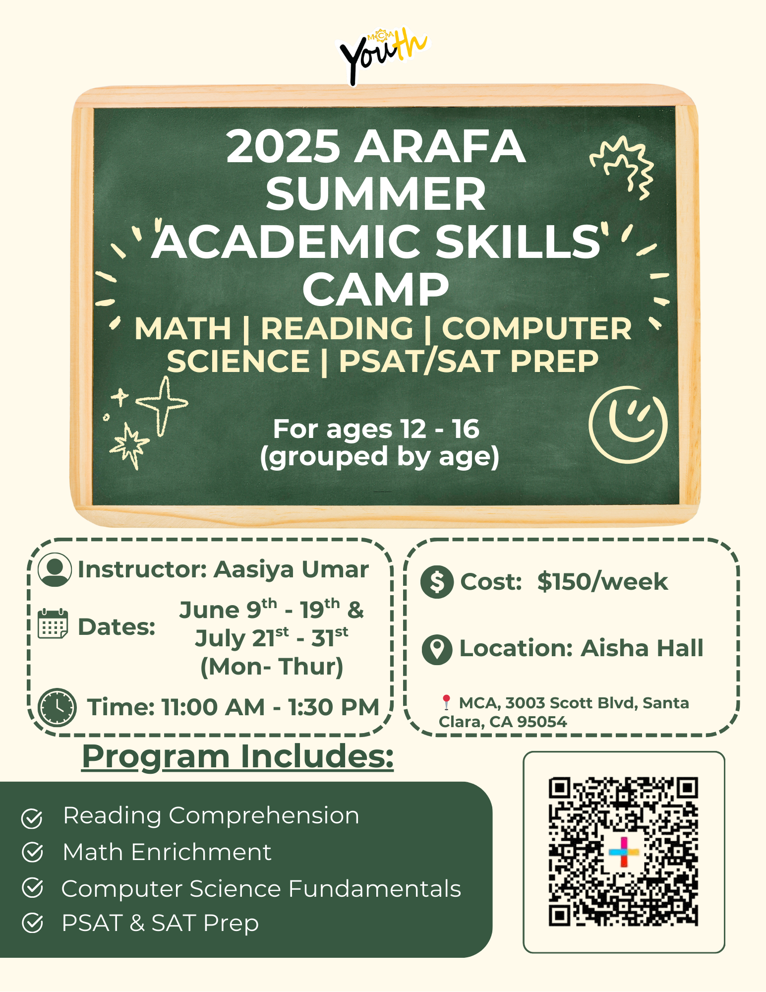 MCA Youth: 2025 Summer Academic Skills Camp