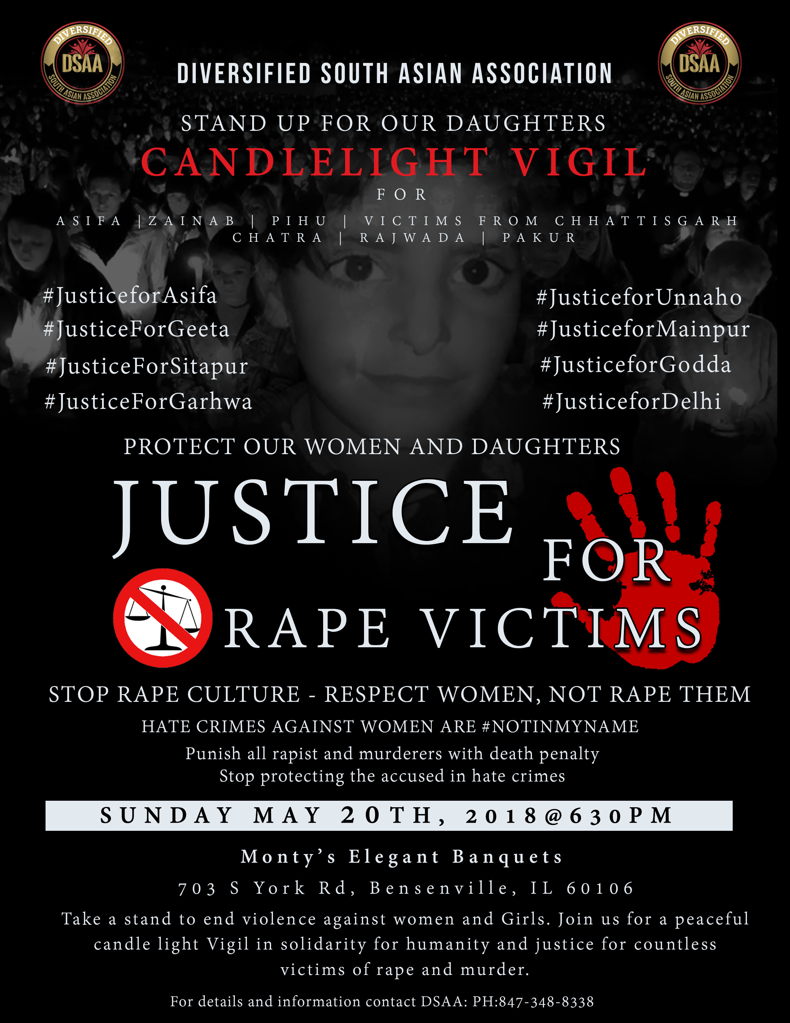Candlelight Vigil For Rape Victims.