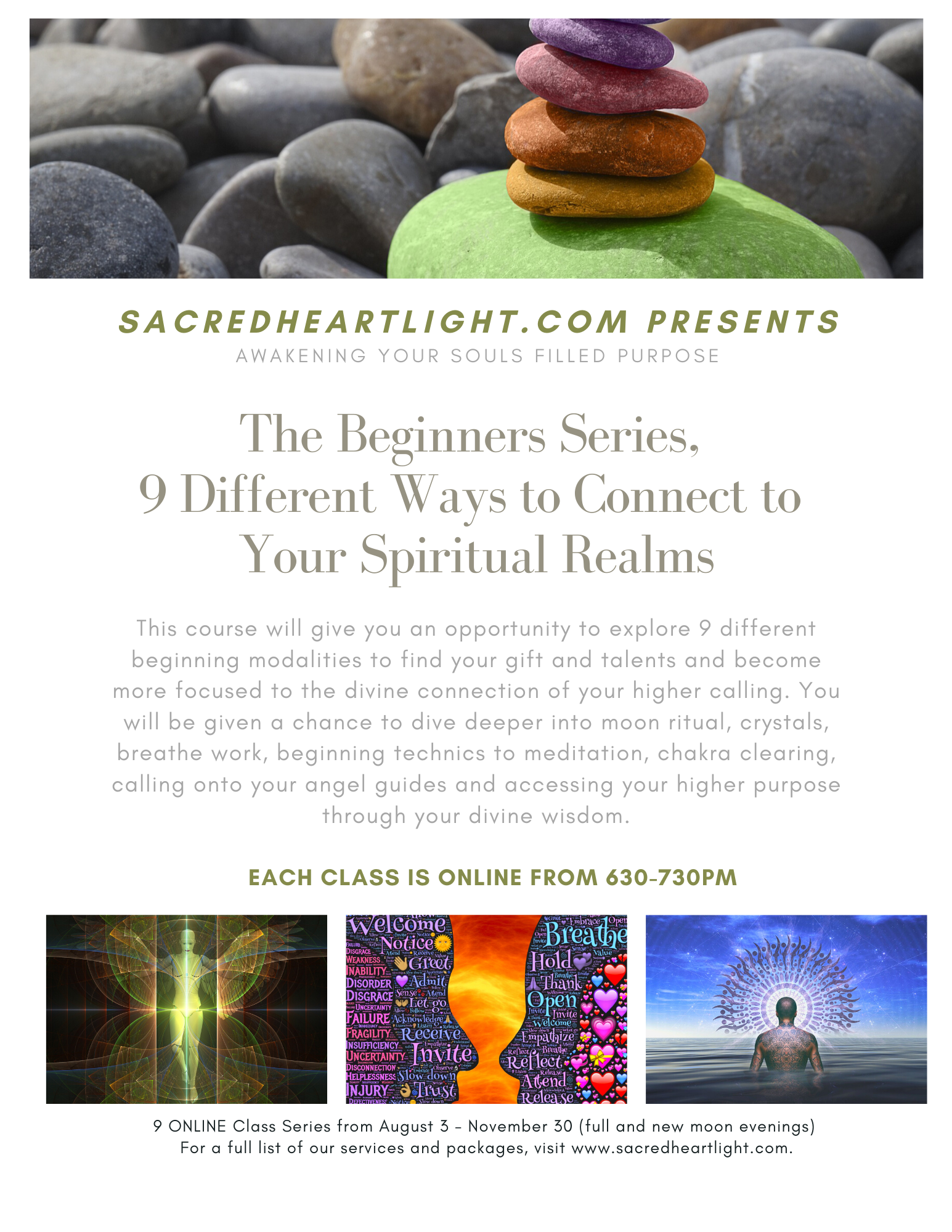 How to call onto your angels for guidance?
The Beginners Series - 9 Different Ways to Connect to Your Spiritual Realms
Class #7 of 9,
How to call onto your angels for guidance?
The Beginners Series - 9 Different Ways to Connect to Your Spiritual Realms
Class #7 of 9,