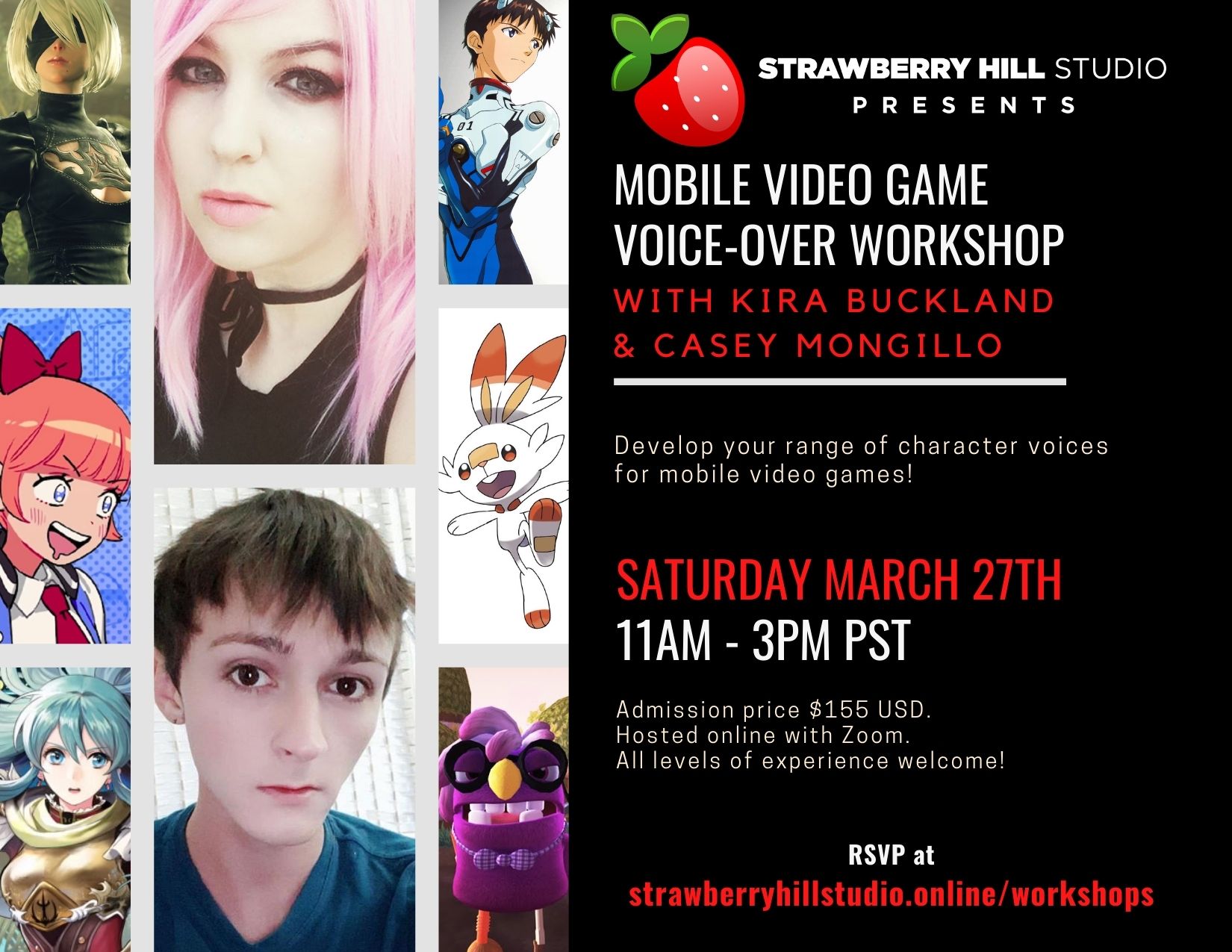 Mobile Video Game Voice-Over Workshop w/ Kira Buckland & Casey Mongillo