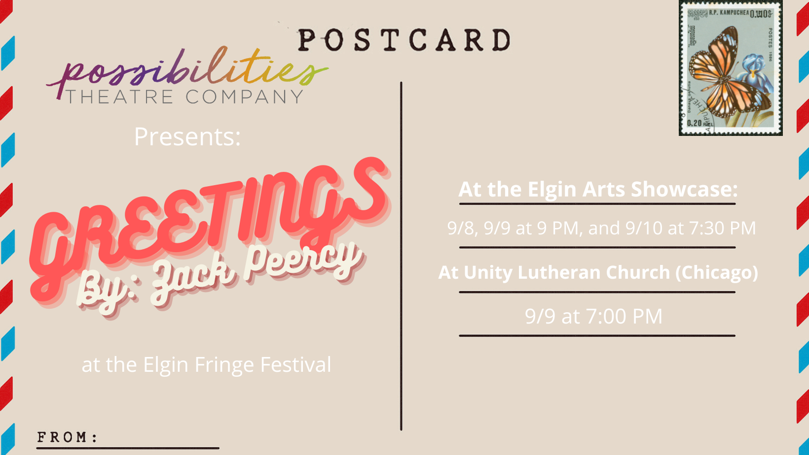 Possibilities Theatre Company created a new event. Follow the event here GREETINGS Chicago Premiere. <br/> <a href='https://www.eventcombo.com/e/greetings-chicago-premiere-56644' target='_blank'>View Event</a>