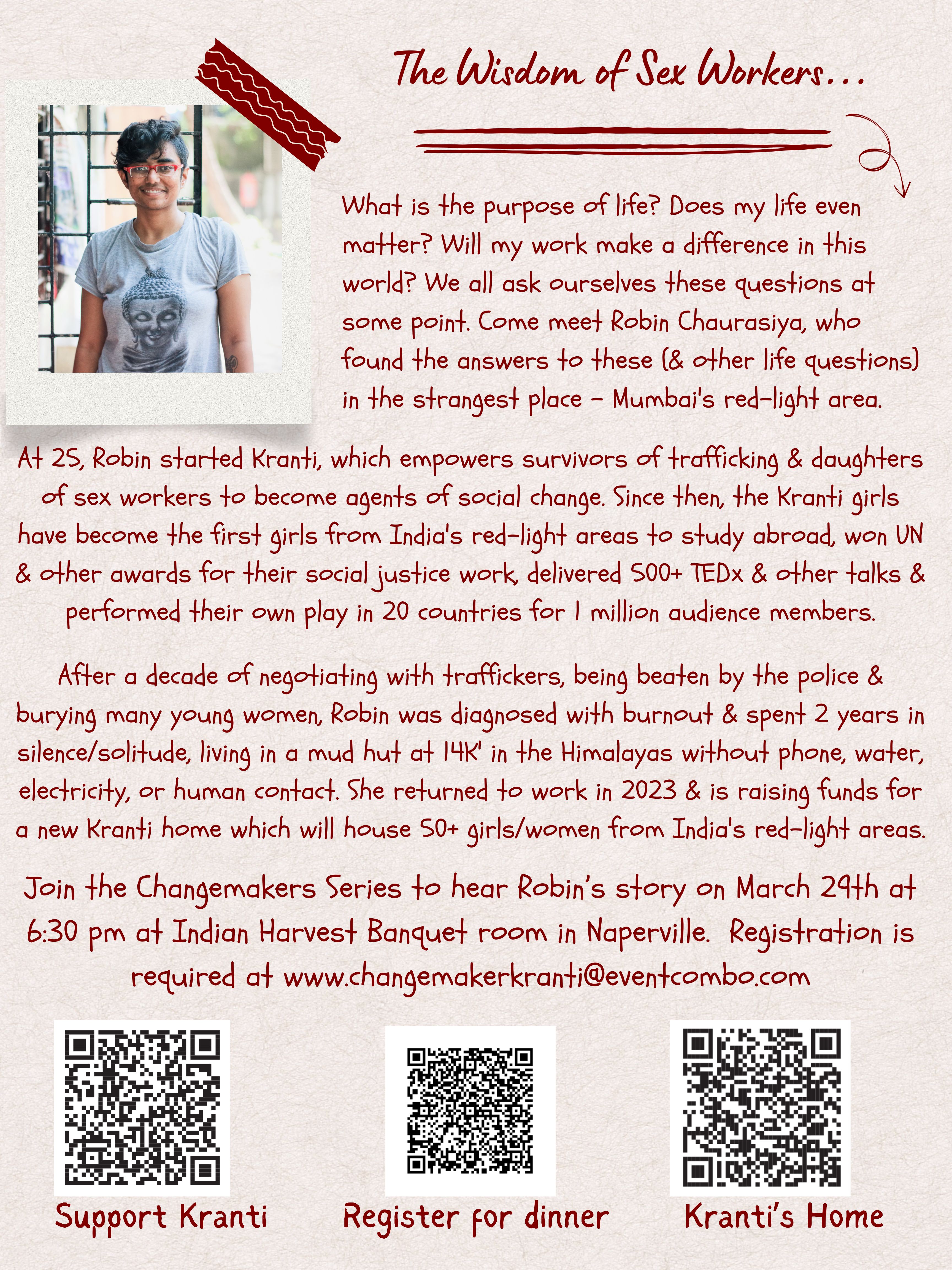Changemakers Series created a new event. Follow the event here Dinner with Changemaker Robin Chaurasiya. <br/> <a href='https://www.eventcombo.com/e/dinner-with-changemaker-robin-chaurasiya-70074' target='_blank'>View Event</a>