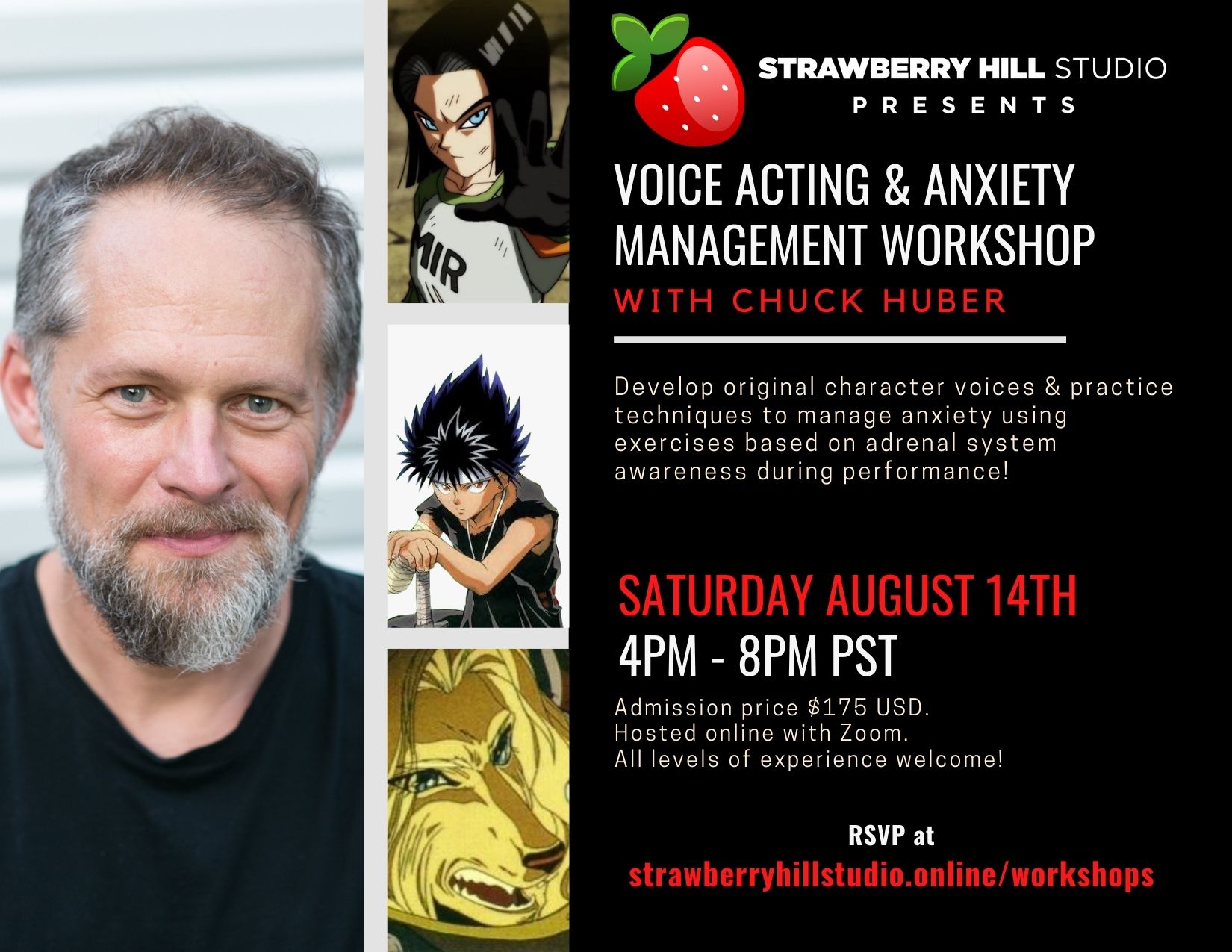 Voice Acting & Anxiety Management Workshop w/ Chuck Huber Voice Acting & Anxiety Management Workshop w/ Chuck Huber