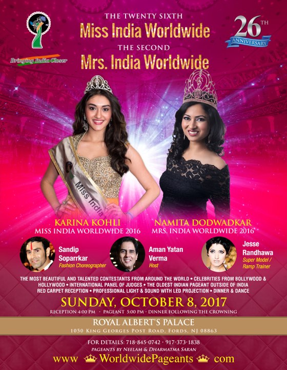 The 26th Annual Miss India Worldwide and 2nd Annual Mrs. India Worldwide 2017 Live