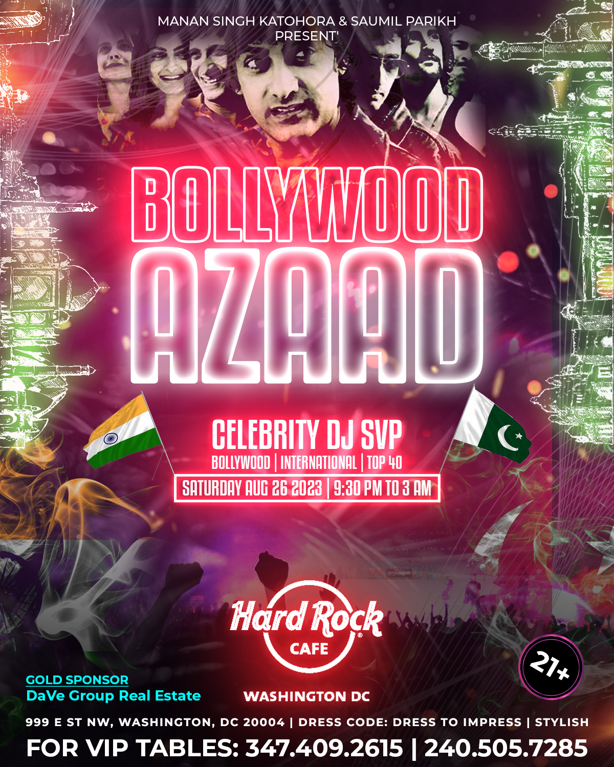 Manan Singh KATOHORA Presents -- "Bollywood AZAAD" -- Official INDO-PAK Independence Day Celebrations EVENT IN DC (DMV)