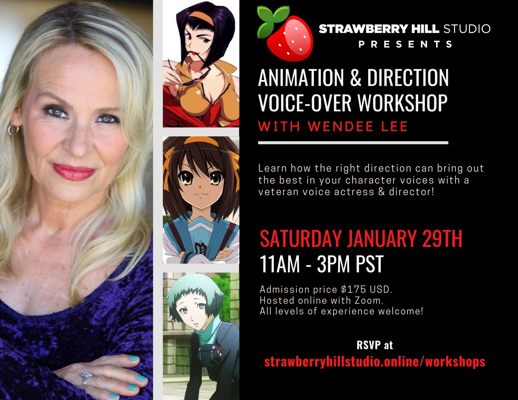 Animation & Direction Voice-Over Workshop w/ Wendee Lee Animation & Direction Voice-Over Workshop w/ Wendee Lee