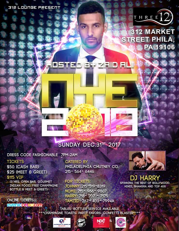 New Year's Eve 2018 in Philadelphia - Bring in the New Year with Zaid Ali in Philly 