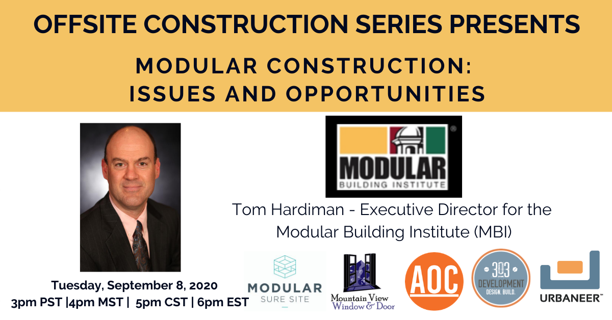 Tom Hardiman with the Modular Building Institute
Modular Construction: Issues and Opportunities,
Offsite Construction Series Tom Hardiman with the Modular Building Institute
Modular Construction: Issues and Opportunities,
Offsite Construction Series