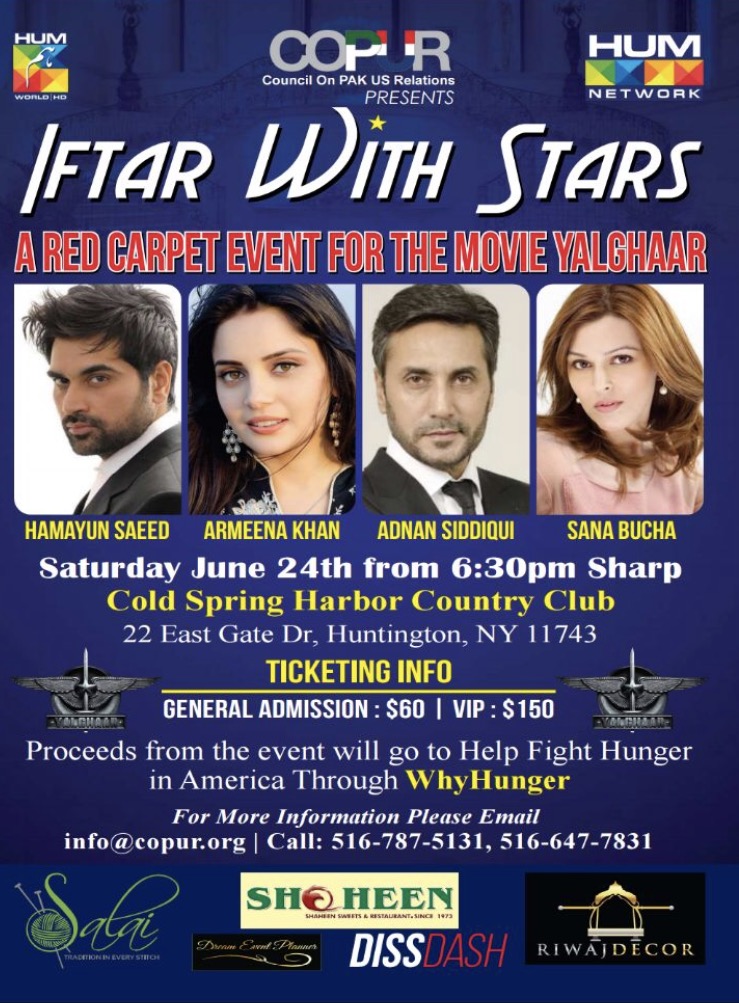 Iftar With Stars to Fight Hunger, Red Carpet Event for the Movie Yalghaar Iftar With Stars to Fight Hunger, Red Carpet Event for the Movie Yalghaar