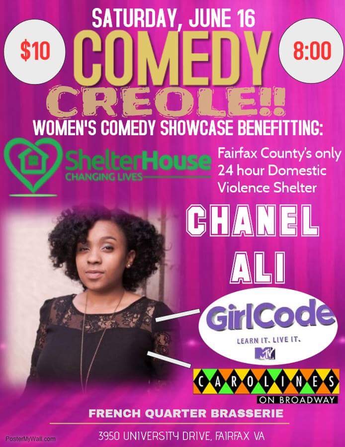 Shelter House Comedy Benefit with Chanel Ali (MTV’s Girl Code)