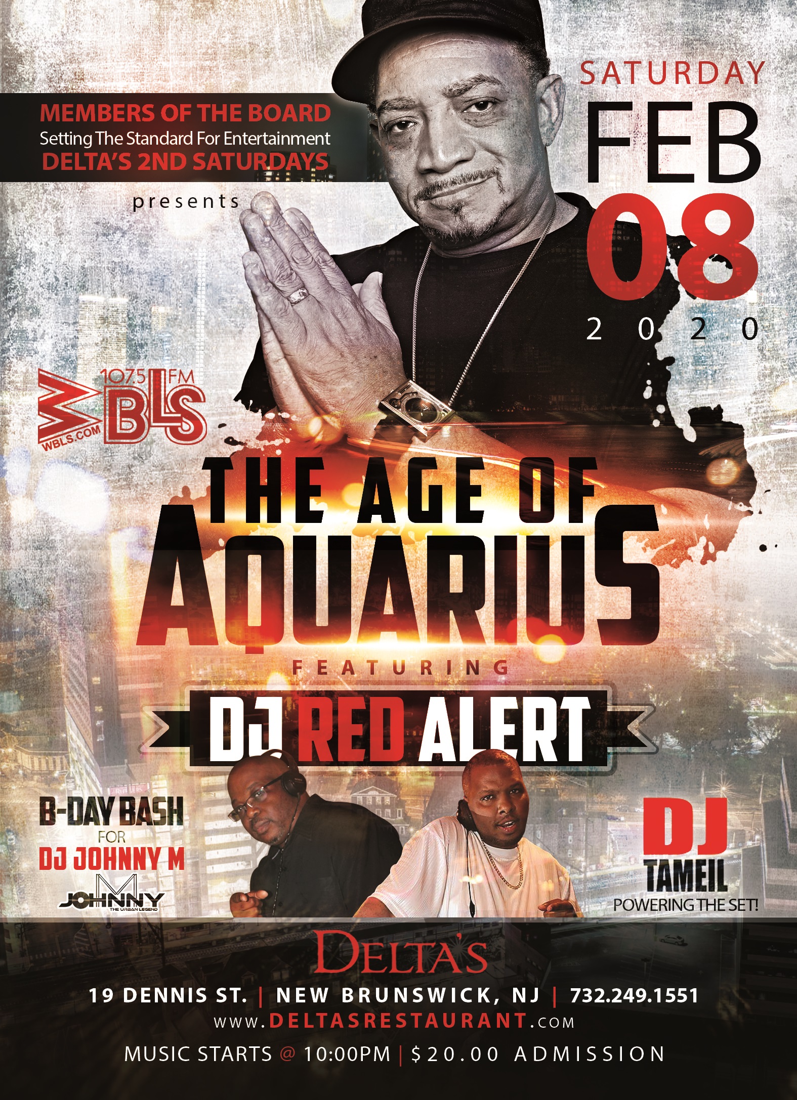 Aquarian B-Day Bash @ Delta's feat. DJ Red Alert - Early Bird Tickets <<These tickets DO NOT guarantee seating!>>