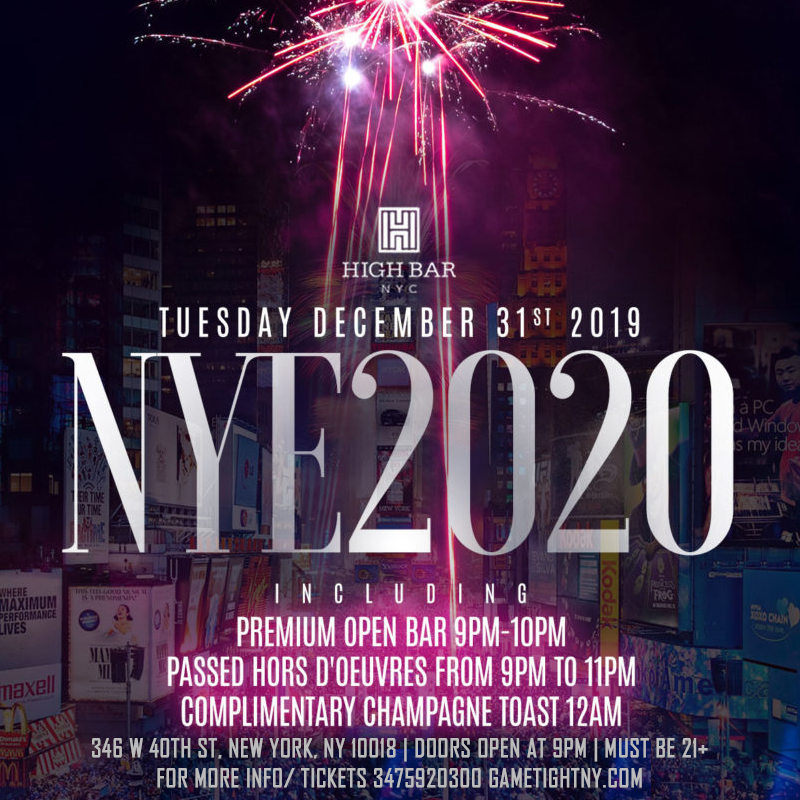 Highbar New Years Eve NYE 2020 
